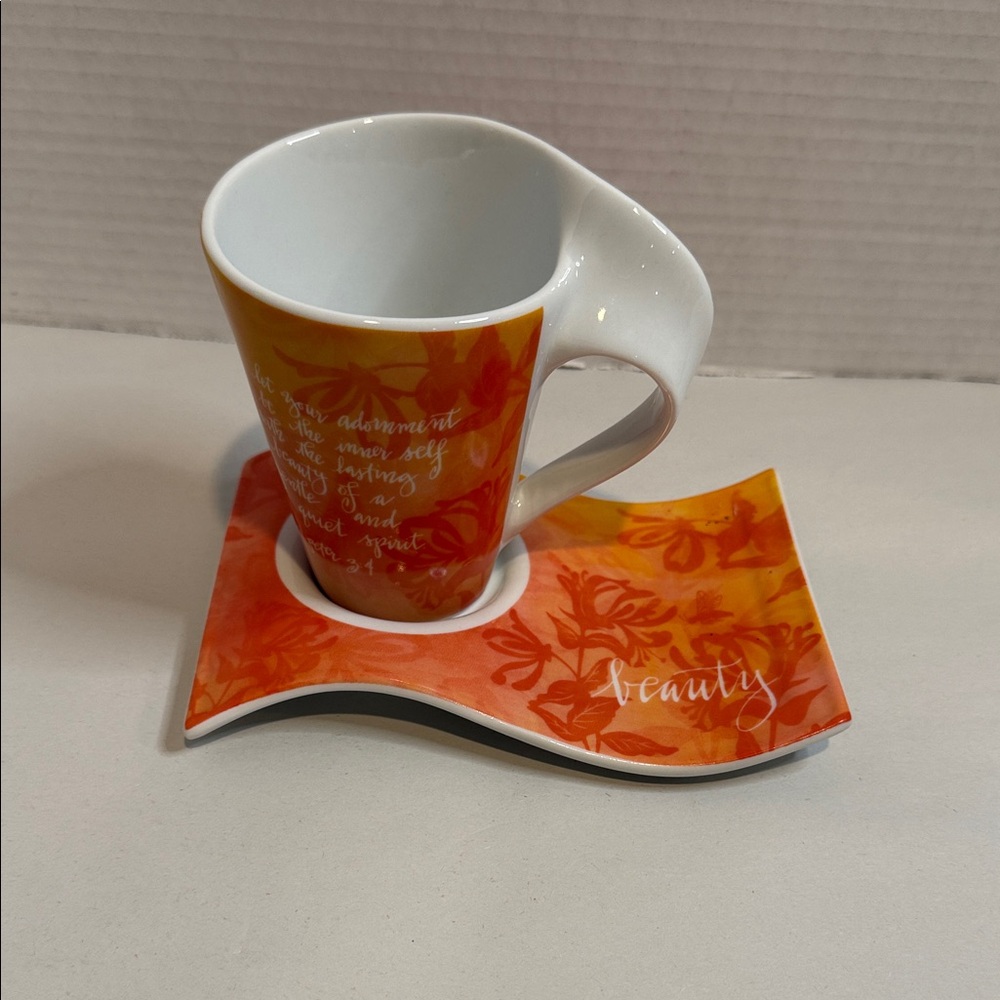 Abbey Press orange Beauty mug tray gift set.